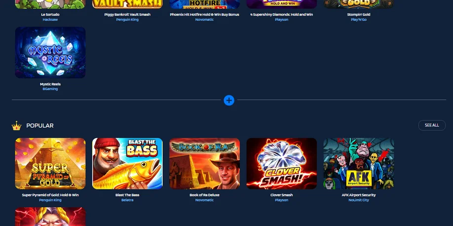 Speel populaire casinospellen